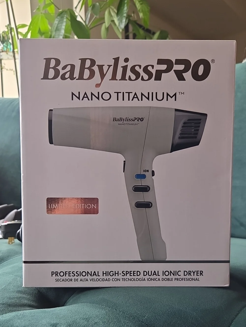 BaBylissPRO Nano Titanium Dual Ionic Hair Dryer Gray BNT9100GY Limited Edition